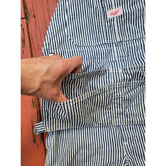 Vintage Sledge’s Hickory Striped Overalls Workwear 1950s Sanforized 60s Railroad - Picture 4 of 9